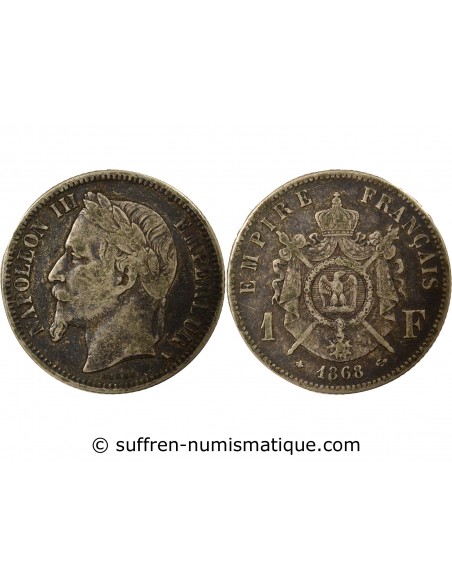 Napoléon III 1 franc Argent 1868 A Paris