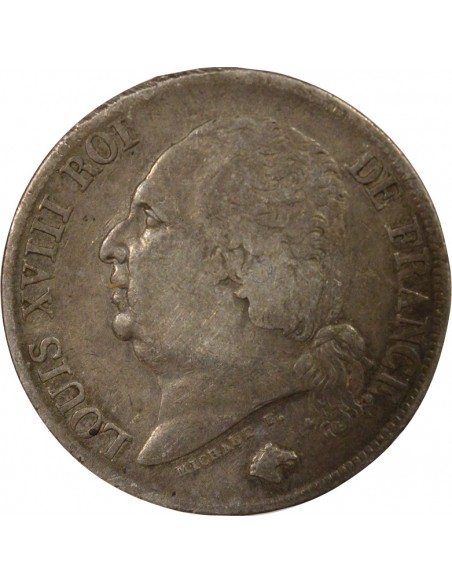 Louis XVIII 2 francs Argent 1822 H La Rochelle