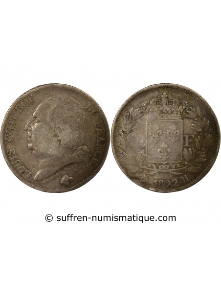 Louis XVIII Louis XVIII - 2 Francs Argent 1822 H La Rochelle 2 francs Argent 1822 H La Rochelle