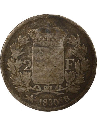Charles X 2 francs Argent 1830 B Rouen