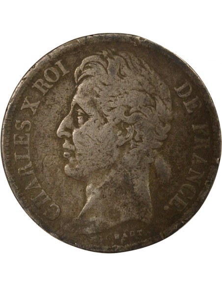 Charles X 2 francs Argent 1830 B Rouen