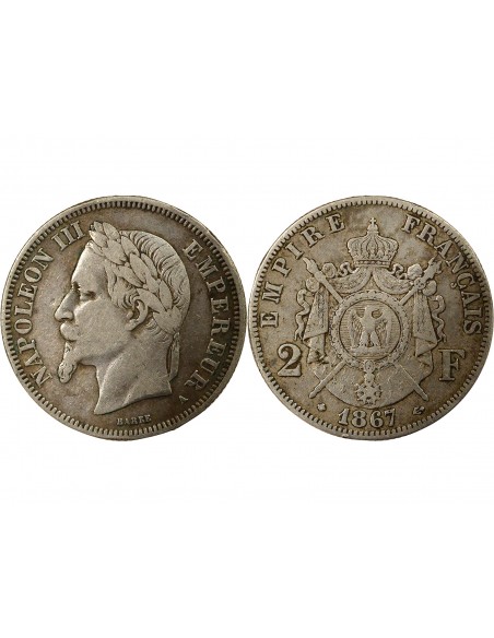 Napoléon III 2 Francs Argent 1867 A Paris