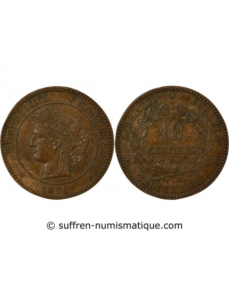 10 centimes Bronze 1871 A Paris