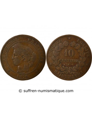 10 centimes Bronze 1876 A Paris