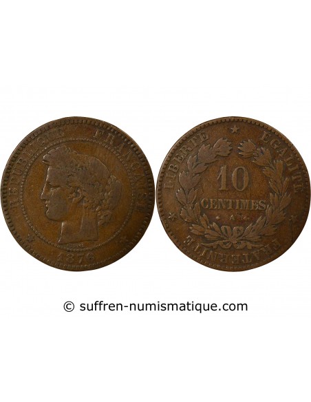 10 centimes Bronze 1876 A Paris