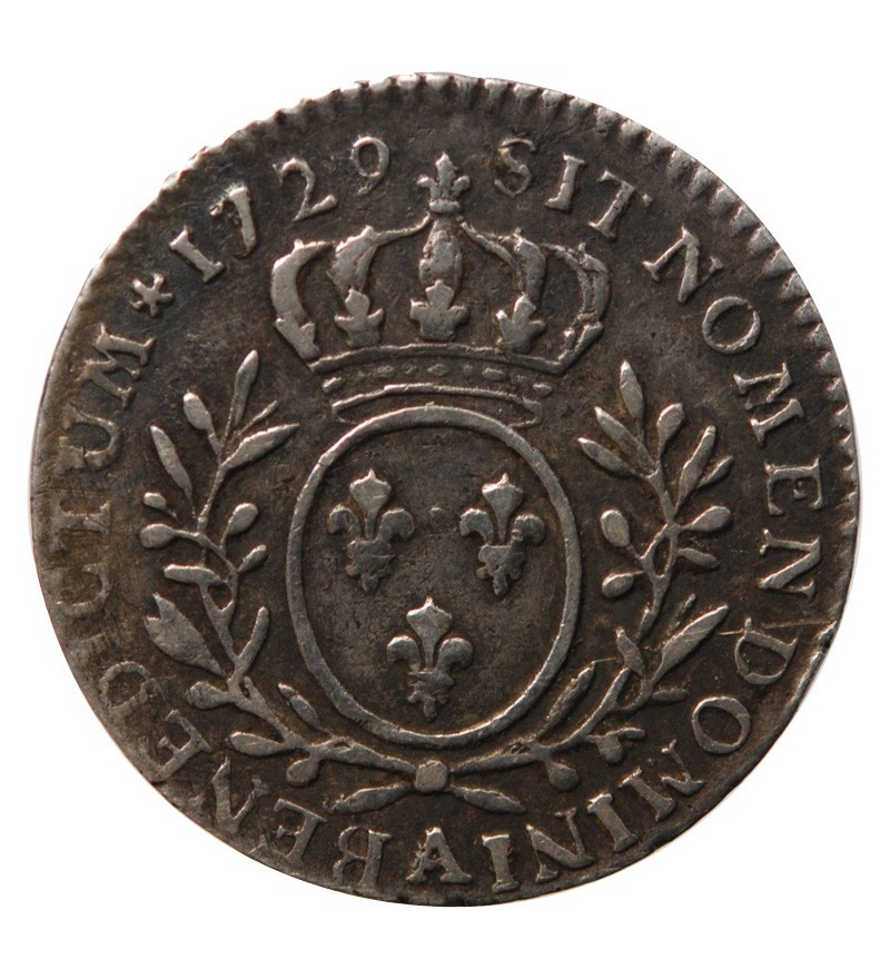 LOUIS XV - 1/10 ECU AUX BRANCHES D'OLIVIER 1729 A PARIS