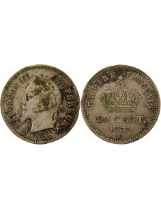 Napoléon III 20 centimes Argent 1867 K Bordeaux 2