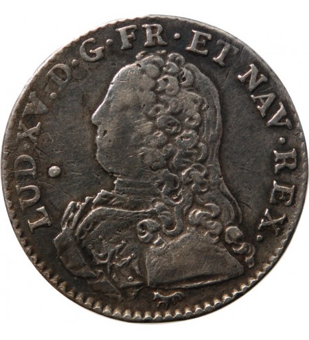 LOUIS XV - 1/10 ECU AUX BRANCHES D'OLIVIER 1729 A PARIS