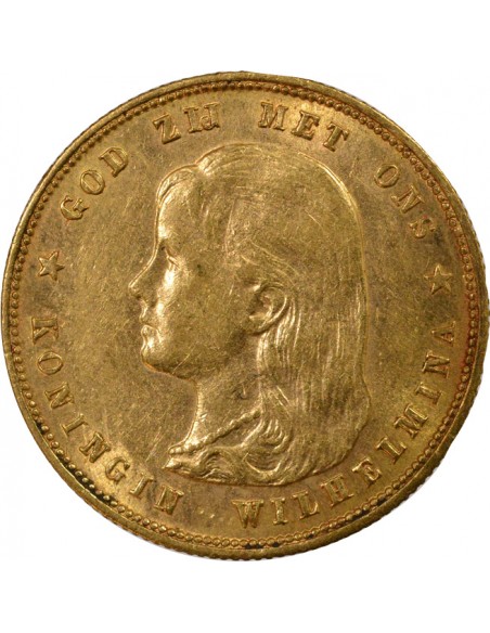 PAYS-BAS, WILHELMINA - 10 GULDEN OR 1897