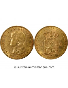 PAYS-BAS, WILHELMINA - 10 GULDEN OR 1897