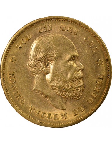 PAYS-BAS, GUILLAUME III - 10 GULDEN OR 1887 UTRECHT