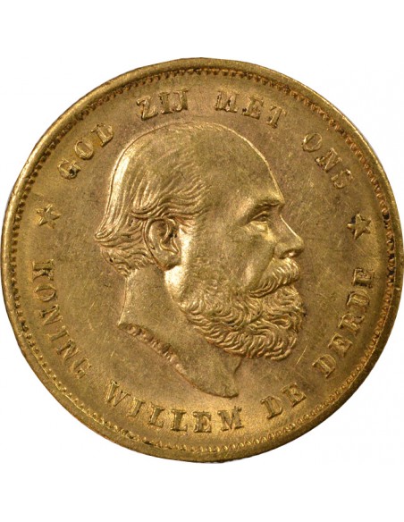 PAYS-BAS, GUILLAUME III - 10 GULDEN OR 1887 UTRECHT