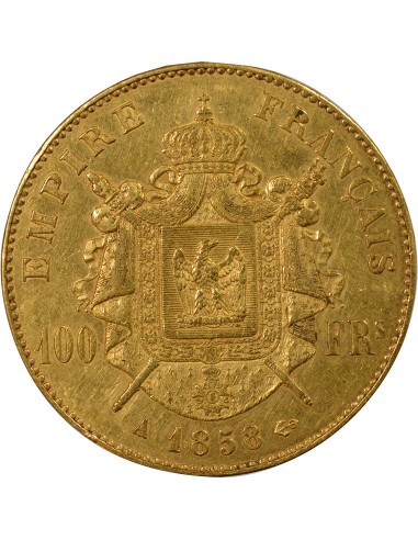 NAPOLEON III - 100 FRANCS OR TÊTE NUE - 1858 A PARIS﻿