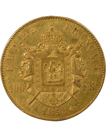NAPOLEON III - 100 FRANCS OR TÊTE NUE - 1858 A PARIS﻿