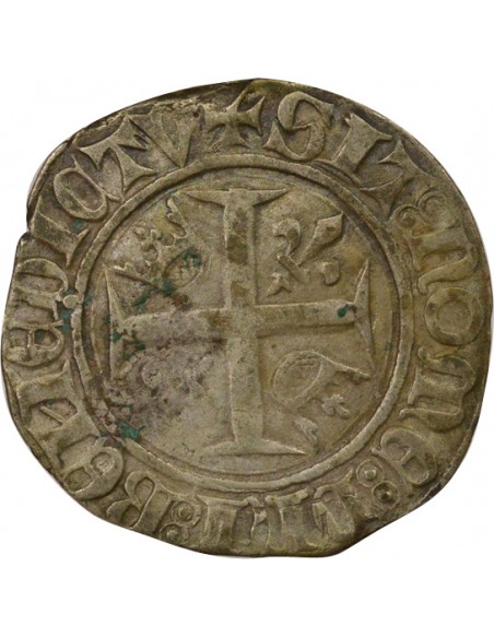 Charles VI 1 blanc Billon 1411-1417 B Rouen