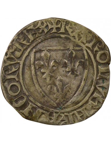 Charles VI 1 blanc Billon 1411-1417 B Rouen