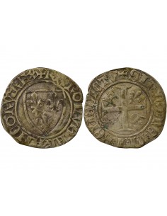 Charles VI 1 blanc Billon 1411-1417 B Rouen 2