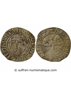 Charles VI 1 blanc Billon 1411-1417 B Rouen
