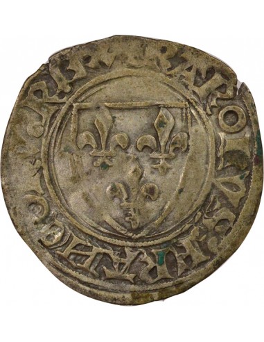 Charles VI Blanc Guénar Billon 1411-1417 Saint Quentin