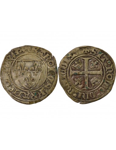 Charles VI Blanc Guénar Billon 1411-1417 Saint Quentin