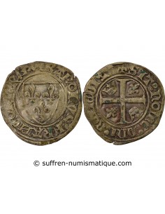 Charles VI 1 blanc Billon 1411-1417 Saint Quentin