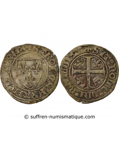 Charles VI 1 blanc Billon 1411-1417 Saint Quentin