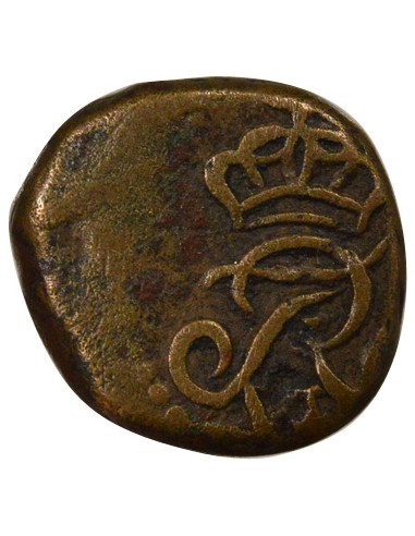 Inde Frédéric VI 4 cash Bronze 1830 Tranquebar