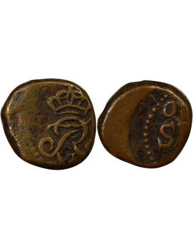 Inde Frédéric VI 4 cash Bronze 1830 Tranquebar