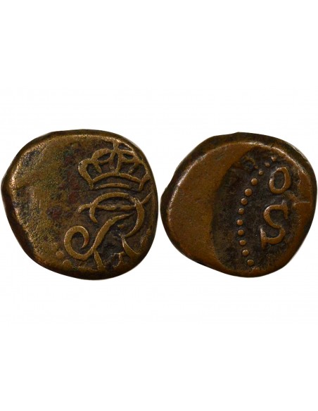 Inde Frédéric VI 4 cash Bronze 1830 Tranquebar