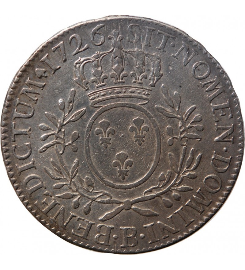 LOUIS XV - ECU AU BRANCHES D'OLIVIER 1726 B ROUEN