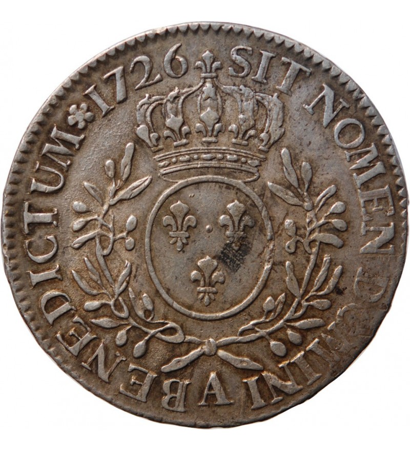 LOUIS XV - ECU AU BRANCHES D'OLIVIER 1726 A PARIS