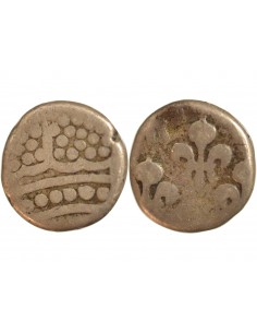 Inde Louis XV 1 fanon Argent 1750-1774 Pondichéry 2