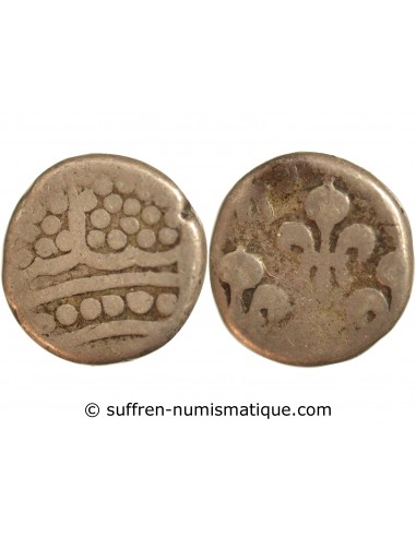 Inde Louis XV 1 fanon Argent 1750-1774 Pondichéry