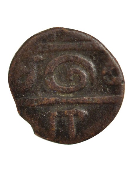 INDE FRANCAISE, KARIKAL - 1/2 CACHE PONDICHERY 1740