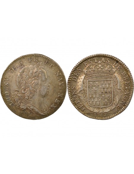 Etats de Bretagne, Louis XV Jeton Argent 1717 Dinan Daniel 74