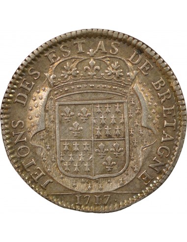 Etats de Bretagne, Louis XV Jeton Argent 1717 Dinan Daniel 74