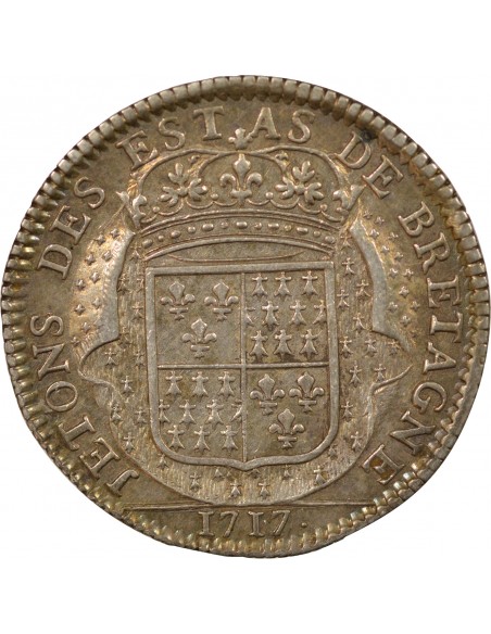 Etats de Bretagne, Louis XV Jeton Argent 1717 Dinan Daniel 74