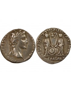 Rome Empire Auguste Caius et Lucius Denier Argent -2 à 4 D Lyon Rome Empire