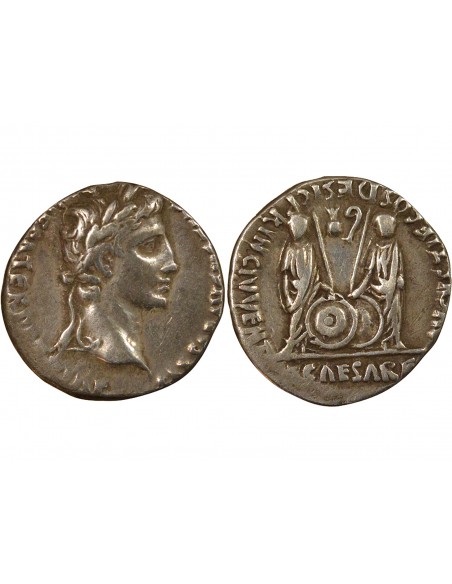 Rome Empire Auguste Caius et Lucius Denier Argent -2 à 4 D Lyon Rome Empire