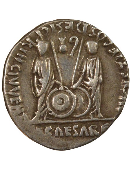 Rome Empire Auguste Caius et Lucius Denier Argent -2 à 4 D Lyon Rome Empire