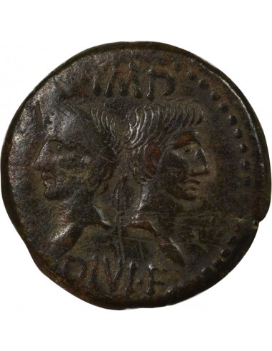Rome - Provinces Agrippa Auguste tête nue Dupondius Bronze 20 à 10 Av JC Nîmes Rome - Provinces