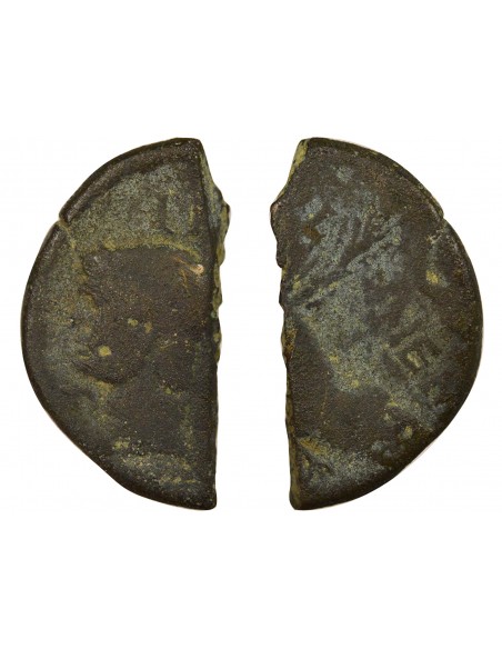 Rome - Provinces Agrippa Auguste tête laurée As Bronze 15 à 13 Av JC Nîmes Rome - Provinces