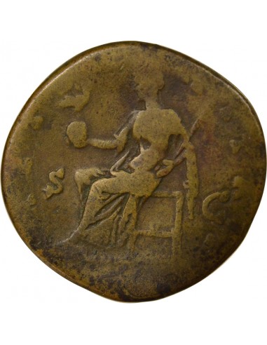 Rome Empire Faustine Mère Aeternitas Assise Sesterce Laiton 147-180 R Rome Rome Empire