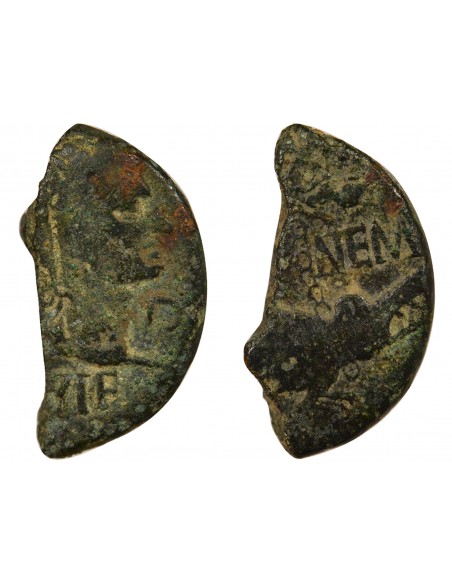 Rome - Provinces Agrippa Auguste tête laurée As Bronze 15 à 13 Av JC Nîmes Rome - Provinces