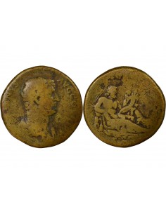Rome Empire Hadrien Nil Sesterce Cuivre 136 R Rome Rome Empire