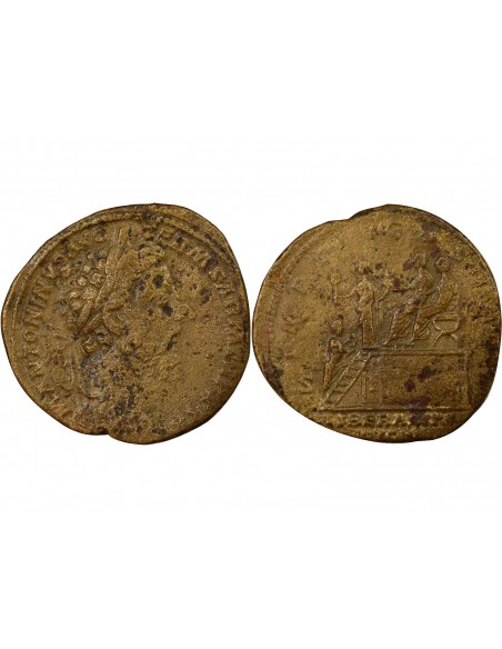 Rome Empire Marc Aurèle Libéralité de l'Empereur Sesterce Laiton 176-177 R Rome Rome Empire