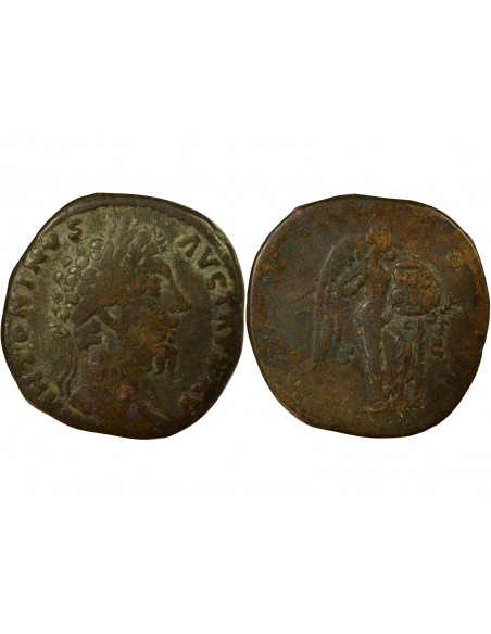 Rome Empire Marc Aurèle Victoire sur les Germains Sesterce Laiton 171 R Rome Rome Empire