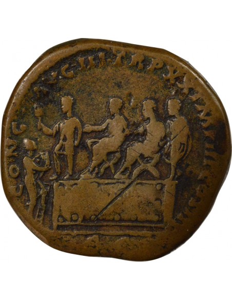 Rome Empire Marc Aurèle Congiaire Sesterce Laiton 166 R Rome Rome Empire