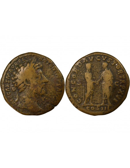 Rome Empire Marc Aurèle Concorde des Augustes Sesterce Laiton 180 R Rome Rome Empire
