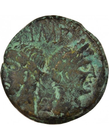 Rome - Provinces Agrippa Auguste tête laurée Dupondius Bronze 20 à 10 Av JC Nîmes Rome - Provinces